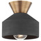 Troy Lighting Troy Lighting Covina Patina Brass & Ceramic Black Flushmount Light C9808-PBR/CBK