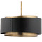 Troy Lighting Troy Lighting Roux Patina Brass & Soft Black Pendant Light with Drum Shade F4413-PBR/SBK
