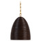 Visual Comfort Signature Collection Linnea Hand-Rubbed Antique Brass Etched Ribbon Glass Pendant SK5381HAB-ERT