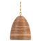 Visual Comfort Signature Collection Linnea Hand-Rubbed Antique Brass Natural Ribbon Glass Pendant SK5381HAB-NRT