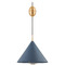 Troy Lighting Troy Lighting Fontana Patina Brass & Slate Blue Pendant Light with Conical Shade F7618-PBR/SBL