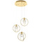 AFX Lighting Afx Lighting Jamie Satin Brass Multi-Light Pendant with Globe Shade JAMP12MBSBRND3