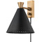 Troy Lighting Troy Lighting Marvin Patina Brass & Soft Black Plug and Cord Wall Lamp PTL3010-PBR/SBK