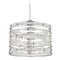 Allegri Lighting Allegri Crystal Strato Polished Silver Pendant Light with Drum Shade 037054-014-FR001