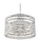Allegri Lighting Allegri Crystal Strato Polished Silver Pendant Light with Drum Shade 037055-014-FR001