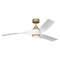 Visual Comfort Fan Collection Touro 60-Inch LED Smart Fan in Burnished Brass & Matte White by VC Fan 3TOSM60BBSD