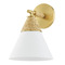 Mitzi by Hudson Valley Mitzi Alana Aged Brass Ceramic White Sconce H709101-AGB/TWH