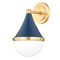Mitzi by Hudson Valley Mitzi Leanna Aged Brass Navy Single Wall Sconce H787101-AGB/SNY