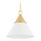Mitzi by Hudson Valley Mitzi Alana Small Aged Brass Ceramic White Pendant H709701S-AGB/TWH