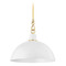 Mitzi by Hudson Valley Mitzi Alana Small Aged Brass Ceramic White Pendant H769701S-AGB/GWH