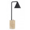 George Kovacs Lighting George Kovacs Task Portables Coal Black & Travertine Stone LED Table Lamp with Conical Shade P1853-66A-L
