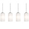 AFX Lighting Afx Lighting Leo Satin Nickel Multi-Light Pendant with Cylindrical Shade LEOP04MBSNLNR4