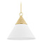 Mitzi by Hudson Valley Mitzi Alana Large Aged Brass Ceramic White Pendant H709701L-AGB/TWH