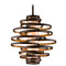 Corbett Lighting Corbett Lighting Vertigo Bronze Leaf & Gold Leaf LED Pendant Light with Cylindrical Shade 113-42-BRL/GL