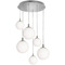 AFX Lighting Afx Lighting Loretto Satin Nickel Multi-Light Pendant with Globe Shade LRTP99MBSNRND6