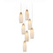 Currey and Company Lighting Currey and Company Parish Antique Brass & Silver Multi-Light Pendant with Oblong Shade 9000-1187