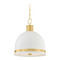 Hudson Valley Lighting Hudson Valley Lighting Briscoe Aged Brass & Soft White LED Pendant Light with Bowl / Dome Shade 2132-AGB/SWH