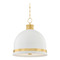 Hudson Valley Lighting Hudson Valley Lighting Briscoe Aged Brass & Soft White LED Pendant Light with Bowl / Dome Shade 2133-AGB/SWH