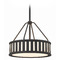 Crystorama Lighting Crystorama Lighting Kendal Black Forged Pendant Light with Drum Shade KEN-8303-BF