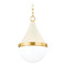 Mitzi by Hudson Valley Mitzi Leanna Small Aged Brass Cream Wall Sconce H787701S-AGB/SCR