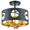 Crystorama Lighting Crystorama Lighting Odelle Black & Antique Gold Semi-Flushmount Light ODE-700-BK-GA_CEILING