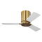 Visual Comfort Fan Collection Visual Comfort Fan Collection Rozzen 32 Hugger Burnished Brass Ceiling Fan Without Light 3RZHR32BBS