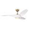 Visual Comfort Fan Collection Topan 52-Inch LED Smart Fan in Burnished Brass & White by VC Fan 3TNSM52BBSD