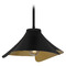 Quoizel Lighting Quoizel Lighting Wisp Matte Black & Gold Pendant Light with Bell Shade QP6747MBK