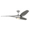 Visual Comfort Fan Collection Topan 60-Inch LED Smart Fan in Brushed Steel & Silver by VC Fan 3TNSM60BSD
