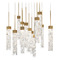Modern Forms by WAC Lighting Modern Forms Minx Aged Brass LED Multi-Light Pendant with Rectangle Shade PD-78013S-AB