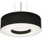 AFX Lighting Afx Lighting Montclair Satin Nickel Pendant Light with Drum Shade MCP1214MBSN-BK