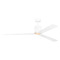 Visual Comfort Fan Collection Visual Comfort Fan Collection Peter Bristol Peel Smart 66 LED Matte White LED Ceiling Fan with Light 3PESM66RZWD
