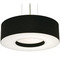 AFX Lighting Afx Lighting Montclair Satin Nickel Pendant Light with Drum Shade MCP1524MBSN-BK