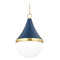 Mitzi by Hudson Valley Mitzi Leanna Large Aged Brass Navy Wall Sconce H787701L-AGB/SNY