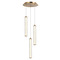 Matteo Lighting Matteo Lighting Ripley Aged Gold Brass LED Multi-Light Pendant with Cylindrical Shade C31803AG