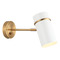 Matteo Lighting Matteo Lighting Cilindro Aged Gold Brass & White Plug and Cord Wall Lamp S17711AGWH