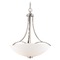 Minka Lavery Overland Park Brushed Nickel Pendant Light with Bowl / Dome Shade 4964-84