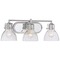 Minka Lavery Industrial 3-Light Seeded Glass Bathroom Lighting in Chrome 5723-77
