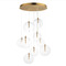ET2 Lighting Et2 Global Natural Aged Brass LED Multi-Light Pendant with Globe Shade E25077-18NAB