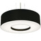 AFX Lighting Afx Lighting Montclair Satin Nickel Pendant Light with Drum Shade MCP1932MBSN-BK