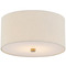 Justice Design Group Justice Design Classic 11 Inch Drum Flush Mount Brass FAB-9730-CREM-BRSS