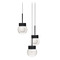 Modern Forms by WAC Lighting Modern Forms Double Bubble Black LED Multi-Light Pendant with Globe Shade PD-82003R-BK