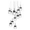 Modern Forms by WAC Lighting Modern Forms Double Bubble Black LED Multi-Light Pendant with Globe Shade PD-82015R-BK