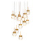Modern Forms by WAC Lighting Modern Forms Double Bubble Aged Brass LED Multi-Light Pendant with Globe Shade PD-82015R-AB