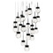 Modern Forms by WAC Lighting Modern Forms Double Bubble Black LED Multi-Light Pendant with Globe Shade PD-82021R-BK