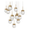 Modern Forms by WAC Lighting Modern Forms Double Bubble Aged Brass LED Multi-Light Pendant with Globe Shade PD-82013S-AB