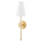 Mitzi by Hudson Valley Mitzi Janelle Aged Brass Wall Sconce White Shade H630101-AGB