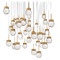 Modern Forms by WAC Lighting Modern Forms Double Bubble Aged Brass LED Multi-Light Pendant with Globe Shade PD-82041S-AB