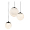 Modern Forms by WAC Lighting Modern Forms Pisces Black LED Multi-Light Pendant with Globe Shade PD-34403R-BK