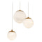 Modern Forms by WAC Lighting Modern Forms Pisces Aged Brass LED Multi-Light Pendant with Globe Shade PD-34403R-AB